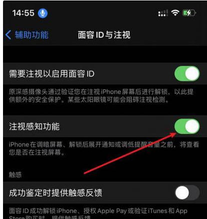 越西苹果14维修网点分享iPhone14注视感知功能有什么用 